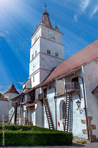 Fortified church in Transylvania, Romania at Harman village photo