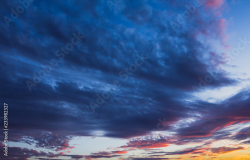 Mutli Colored Clouds at Sunset, Cloud Texture - Stock image photo