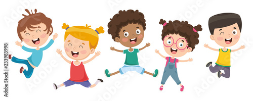 Vector Illustration Of Children Playing