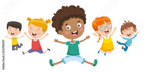Vector Illustration Of Children Playing