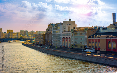 City the Moscow ,big Ustinsky bridge.Raushskaya embankment.22.09. 2018 photo