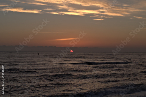 sunrise at sea,beautiful, clouds,sky, water, sunset, sea, sun,orange, nature, horizon, © Daniele