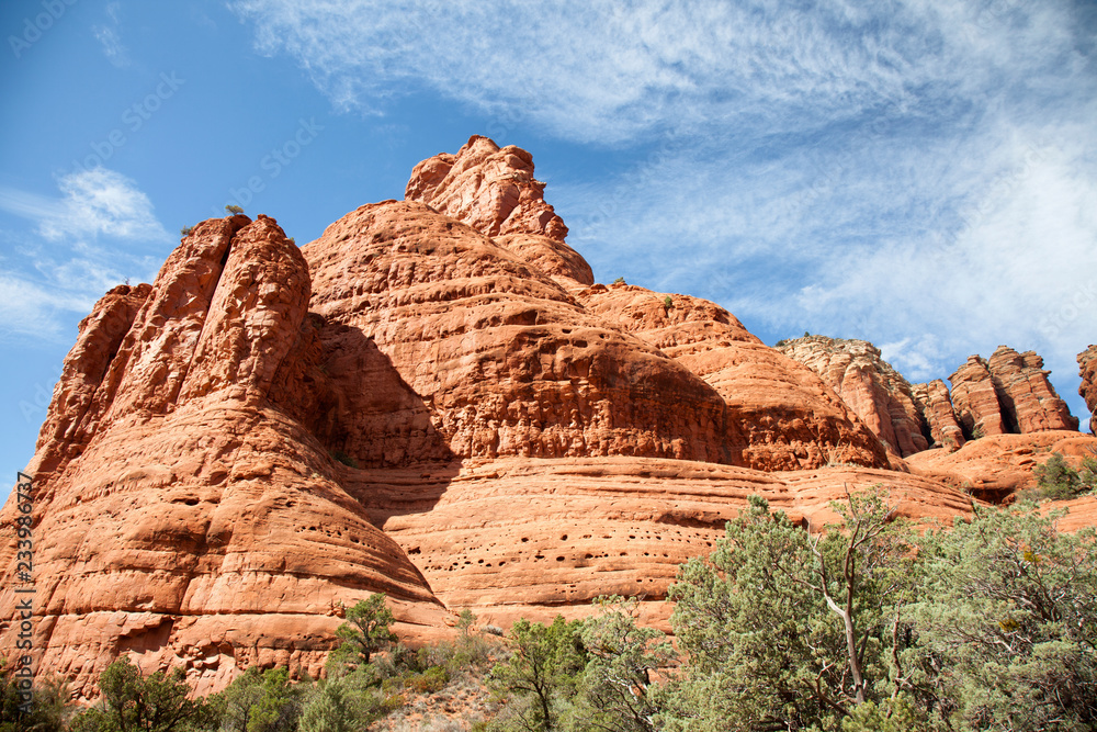 view of red rock formations  along Little Horse Trail  in Sedona Arizona