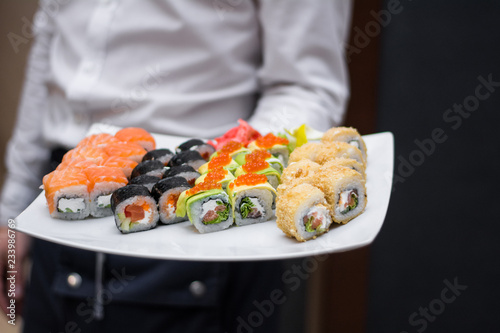 food dish sushi cocktails menu