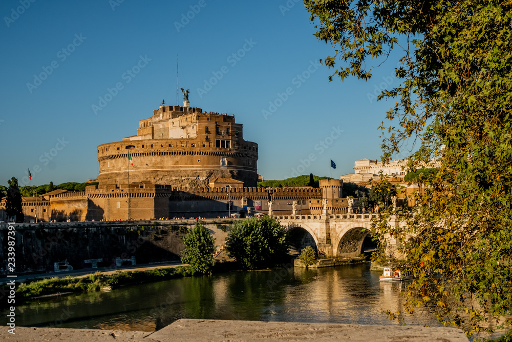 Castel S. Angelo and Tiber River Rome Italy