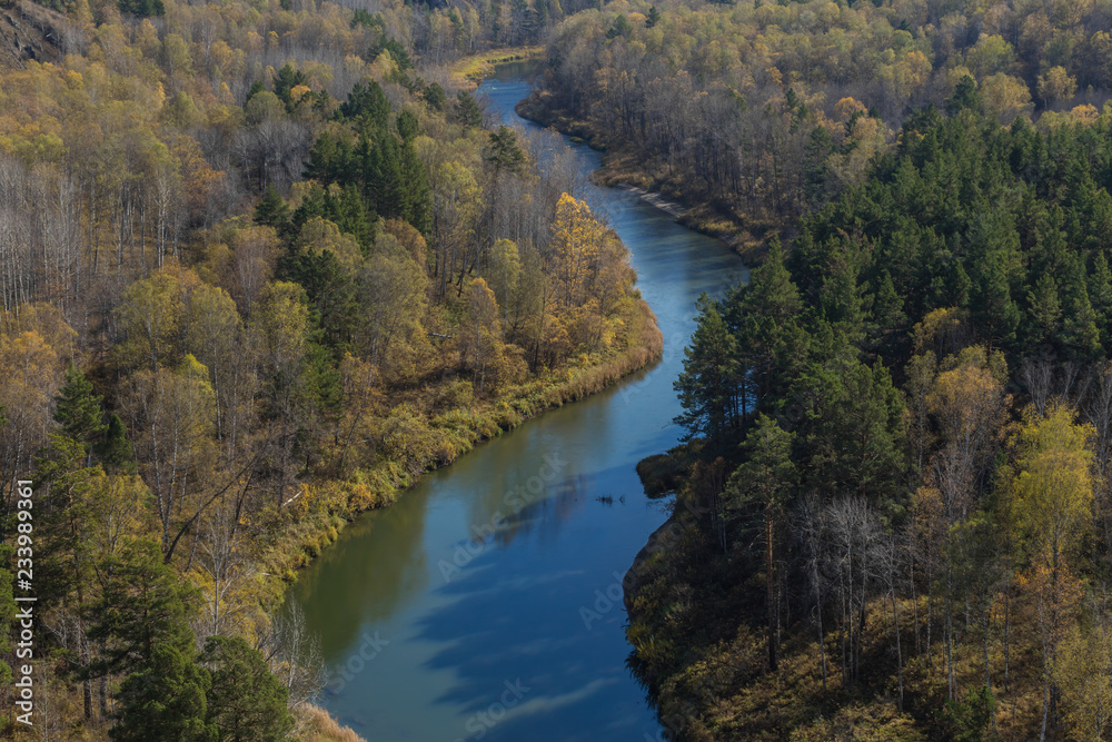 Travel to Siberia. Source of the river Berd. View from above. The change of seasons in the north of Russia. Travel to Siberia. Source of the river Berd. View from above. The change of seasons in the north of Russia.