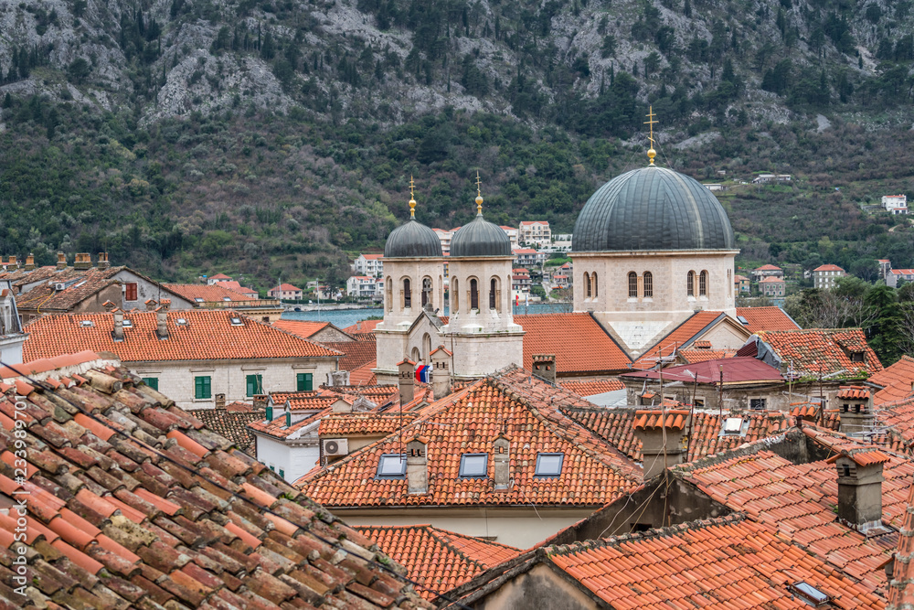 Red tiled rooftops in Kotor