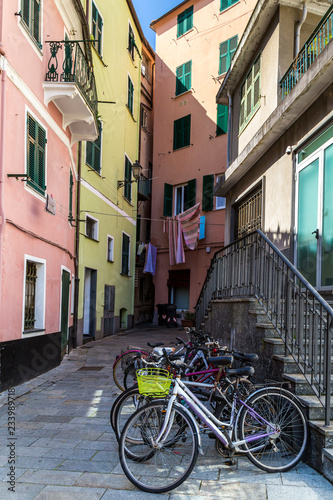 Bicycles in a traditional Italian town