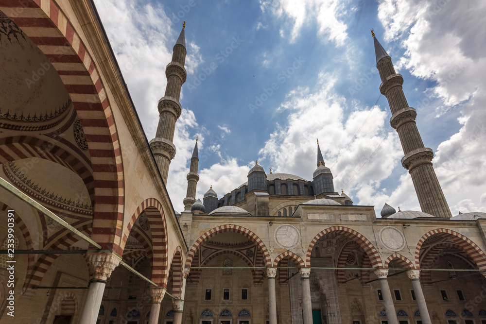Fototapeta premium Outside view of Built by architect Mimar Sinan between 1569 and 1575 Selimiye Mosque in city of Edirne, East Thrace, Turkey