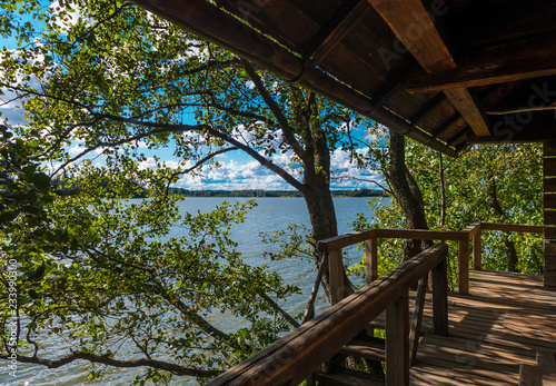 Lake view from a sauna cabin in Finland, Halosenniemi, Tuusula