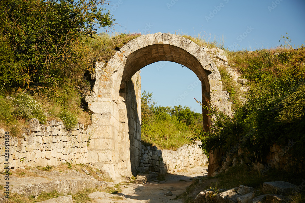 Old stone arch on the peninsula of Crimea