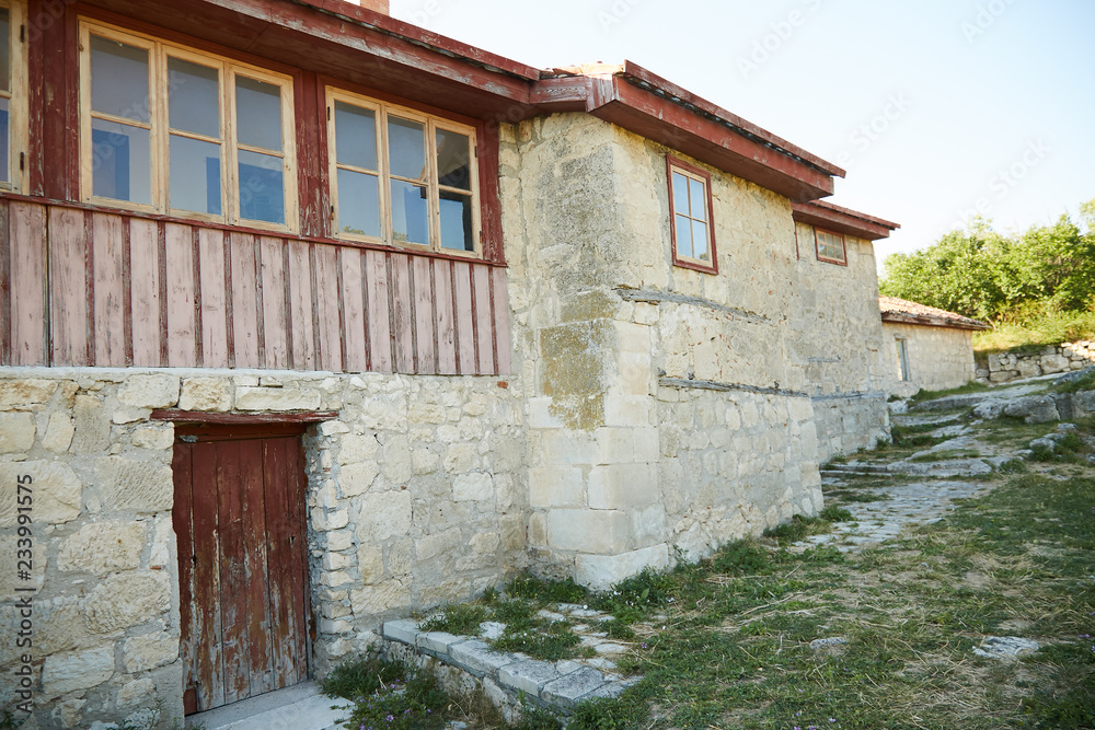 The old building of natural stone in the Crimea