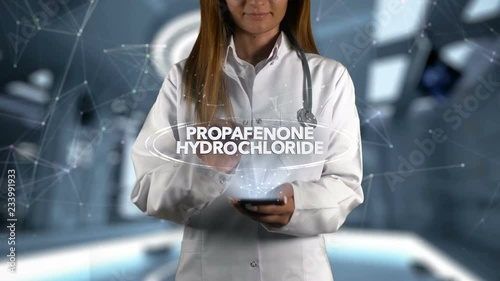 Female Doctor Hologram Medicine Ingrident PROPAFENONE HYDROCHLORIDE photo