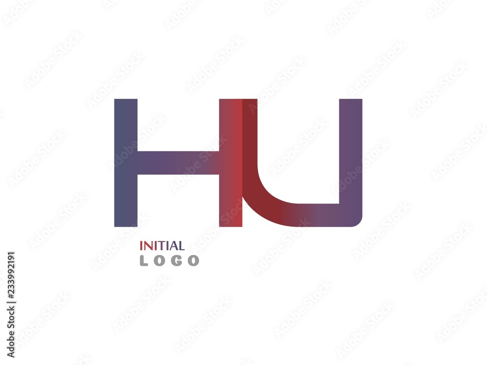 Obraz premium HU Initial Logo for your startup venture