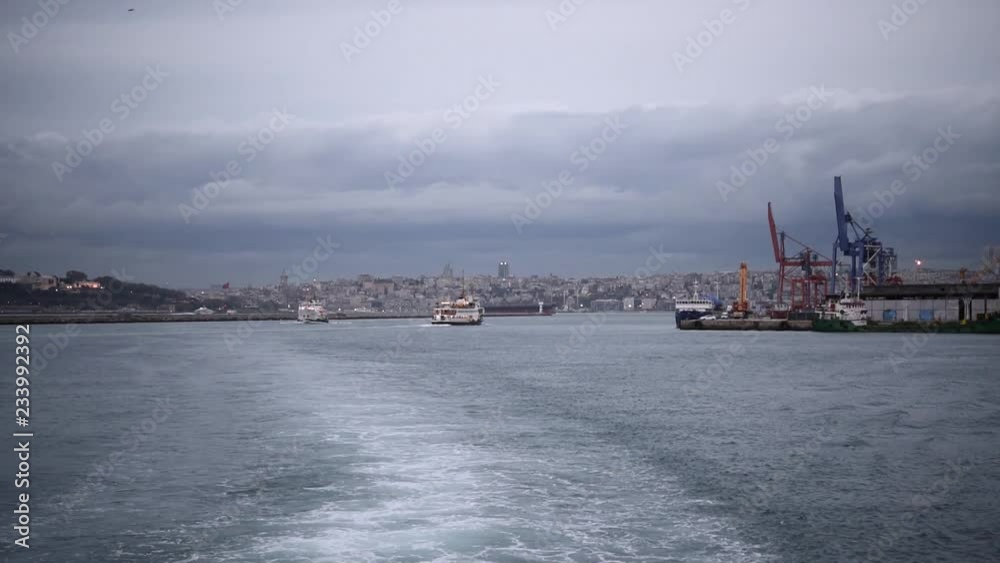Dreamy Day on Istanbul Bosphorus. Cinematic View of Istanbul. Dreamy Day on Istanbul Bosphorus. Cinematic View of Istanbul.