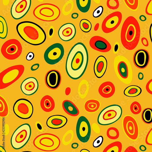 Seamless vector pattern. In the style of Gustav Klimt. Abstract bright colored background. photo
