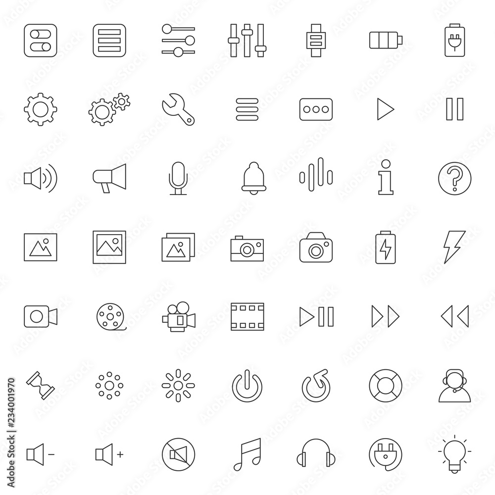 big set of ui - ux icons vector design with simple outline and modern style, editable stroke big set of ui - ux icons vector design with simple outline and modern style, editable stroke