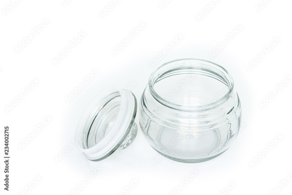 glass jar empty on white background glass jar empty on white background