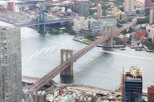 NEW YORK,USA- JUNE 18,2018:Aerial view of new york city from one world trade building