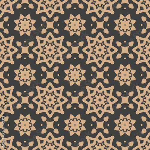 Vector damask seamless retro pattern background star curve flower frame kaleidoscope