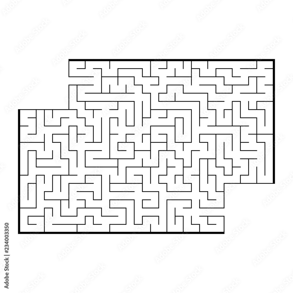 Abstract rectangular maze. Game for kids. Puzzle for children. One entrance, one exit. Labyrinth conundrum. Flat vector illustration isolated on white background. With place for your image. Abstract rectangular maze. Game for kids. Puzzle for children. One entrance, one exit. Labyrinth conundrum. Flat vector illustration isolated on white background. With place for your image.