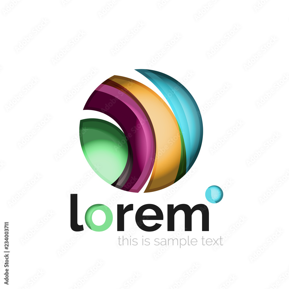 Geometric abstract business icon template, smooth shape Geometric abstract business icon template, smooth shape