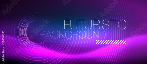 Neon glowing circles background