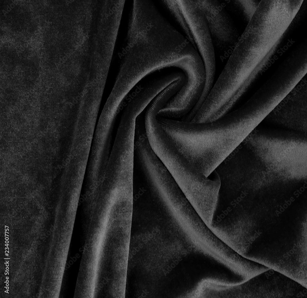 Velvet Texture Background Black Color Expensive Luxury Fabric