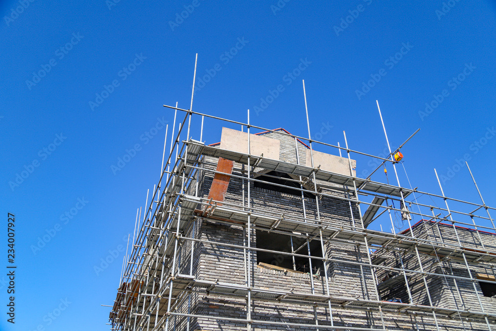 Concrete house construction site