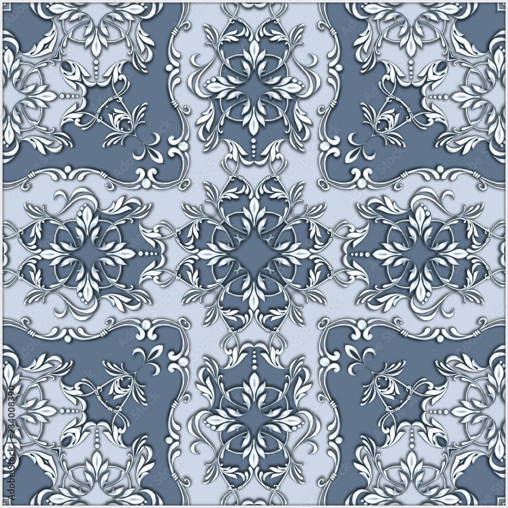 Square composition with golden scrolls and leaves. Design of kerchief Square composition with golden scrolls and leaves. Design of kerchief