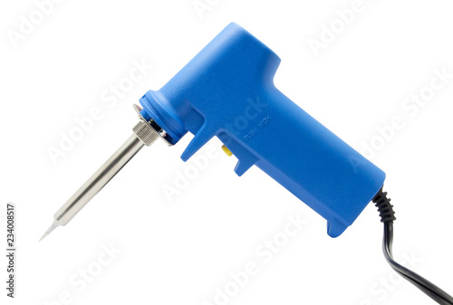 Soldering iron gun electric solder for soldering electronic work or repair electronic isolated on white background, File contains with clipping path.