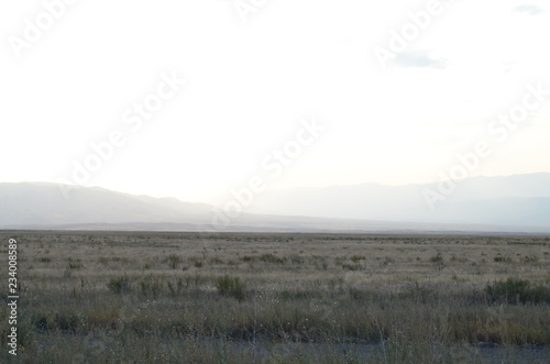 field and mountains