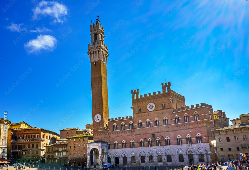Tower Piazza del Campo Tuscany Siena Italy