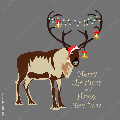 Christmas reindeer. Christmas decorations on the horns
