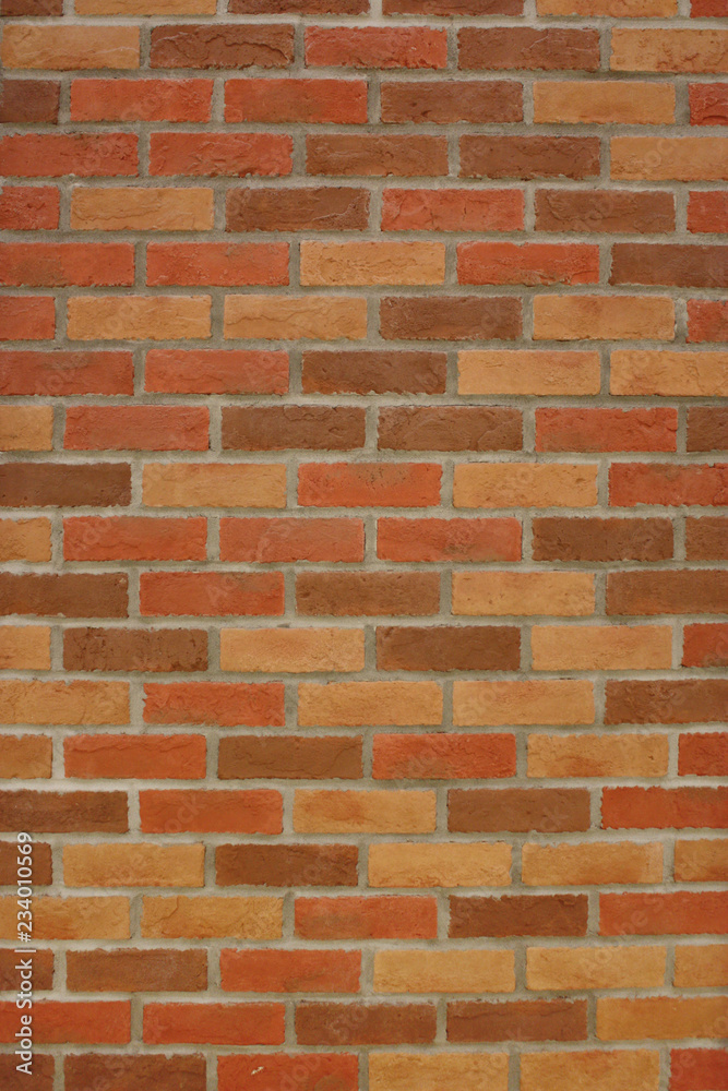 Obraz premium レンガ 赤 茶 モザイク 縦位置