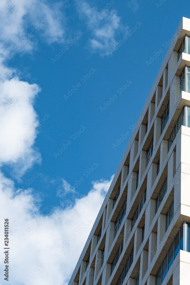 The facade of the house against the blue sky. The facade of the house against the blue sky.