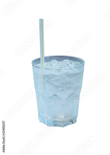 Water ice in the glass on a white background.