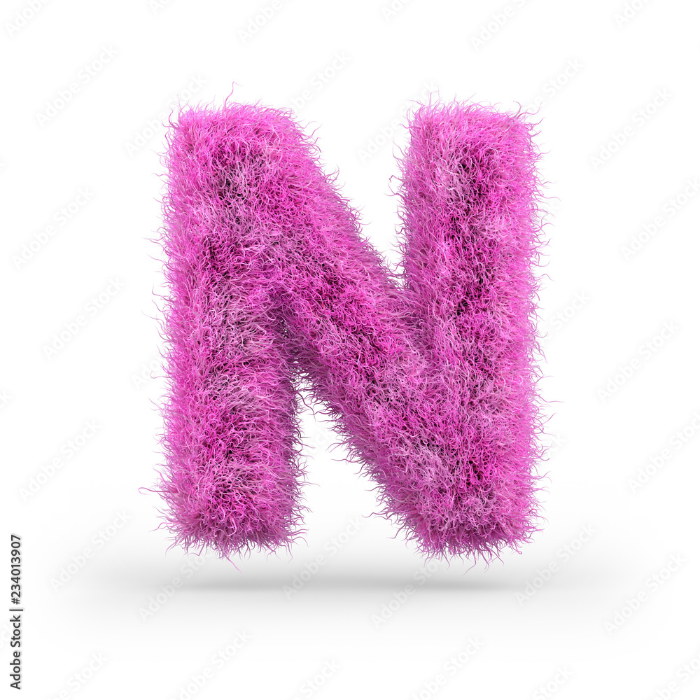Uppercase fluffy and furry font. 3D Uppercase fluffy and furry font. 3D