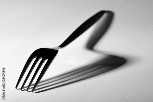 fork on the white surface