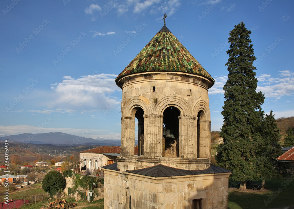Bell tower at Gelati Monastery of Theotokos near Kutaisi. Imereti Province. Georgia