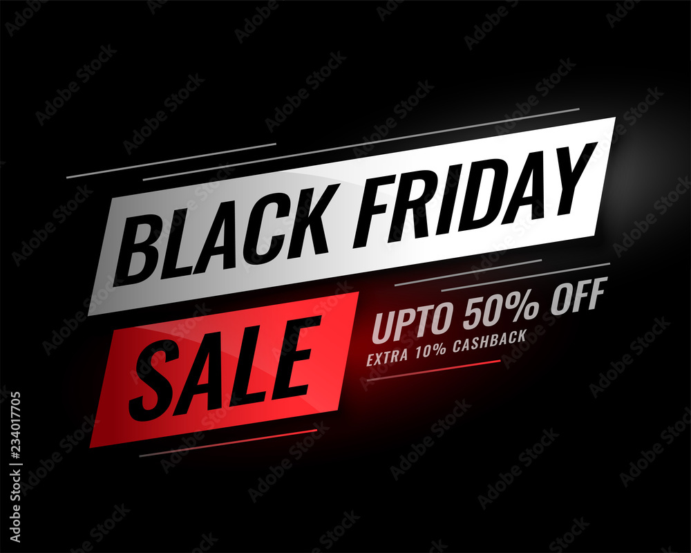 black friday sale banner with discount details