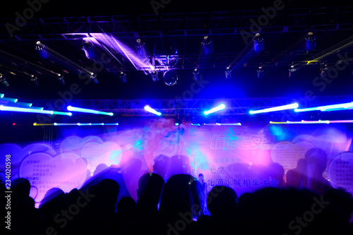 stage lighting effect in the dark  closeup photo