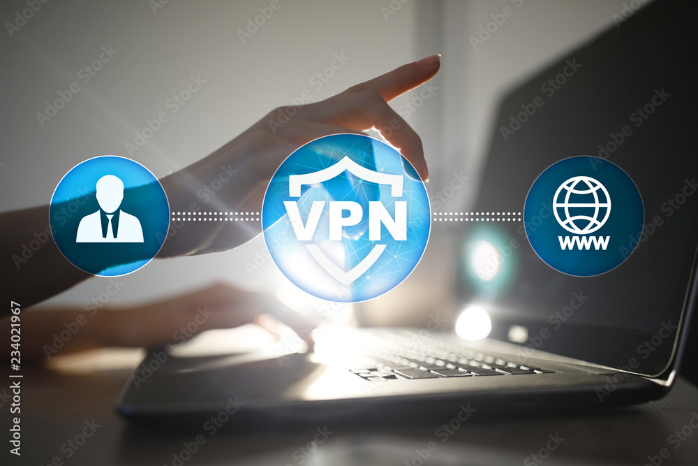 VPN Virtual Private network protocol. Cyber security and privacy connection technology. Anonymous Internet. - obrazy, fototapety, plakaty 
