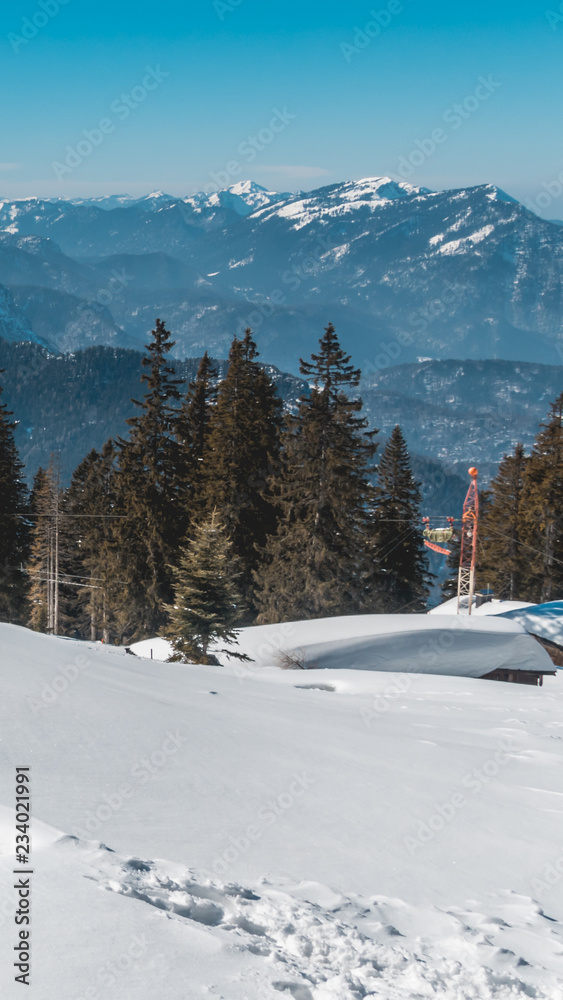 Smartphone HD wallpaper of beautiful alpine winter view at Bad Reichenhall - Bavaria - Germany