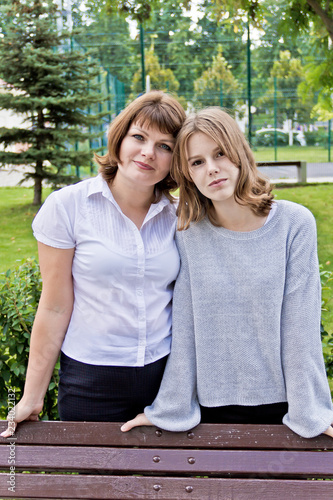 Happiest mother and daughter fourteen years old