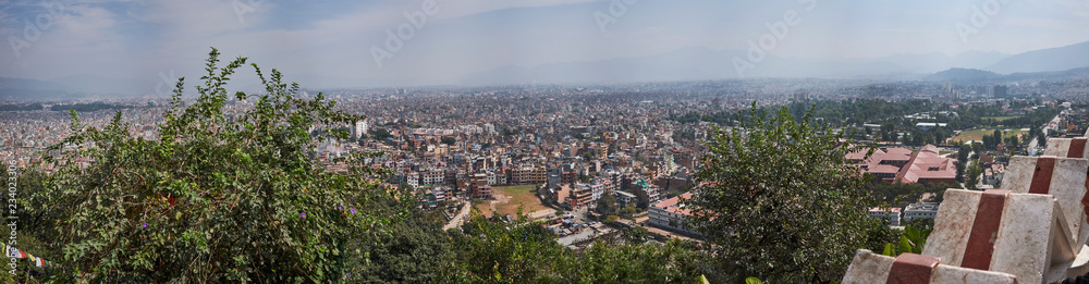 Kathmandu Swayambhu Stupa Panorama über Kathmandu
