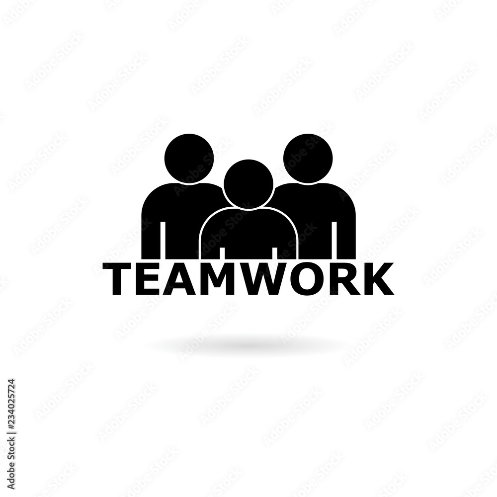 Black Teamwork concept with success people team icon or logo Black Teamwork concept with success people team icon or logo