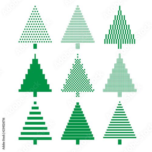 Christmas tree set. Vector ...