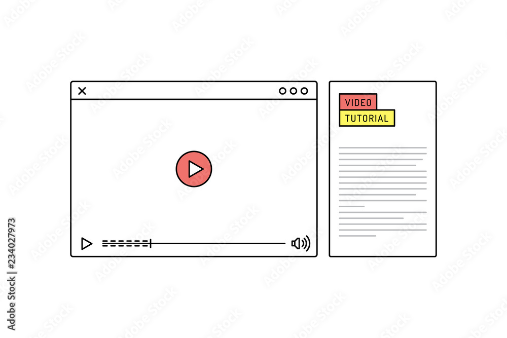 Video Tutorial online education businessconcept template web banner Video Tutorial online education businessconcept template web banner