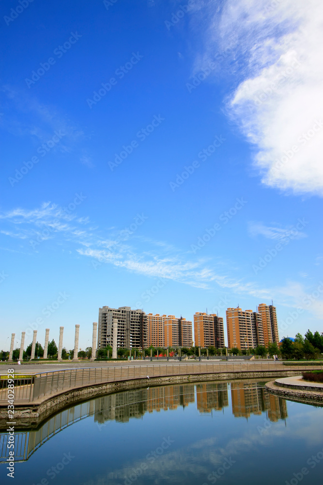 Luannan county city building scenery, China